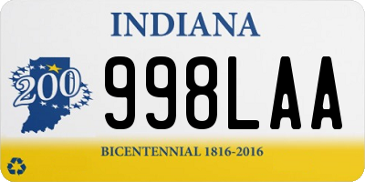 IN license plate 998LAA