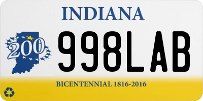 IN license plate 998LAB