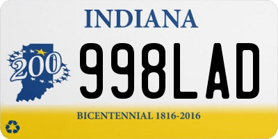 IN license plate 998LAD