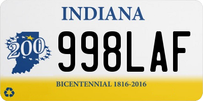 IN license plate 998LAF