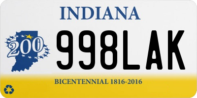 IN license plate 998LAK