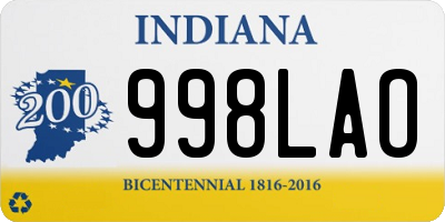 IN license plate 998LAO