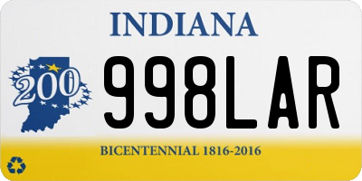 IN license plate 998LAR