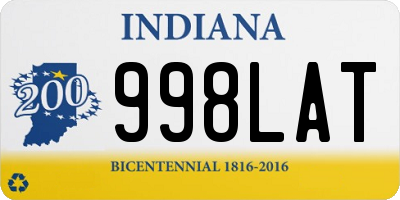 IN license plate 998LAT