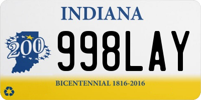 IN license plate 998LAY