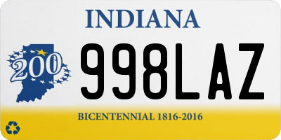 IN license plate 998LAZ