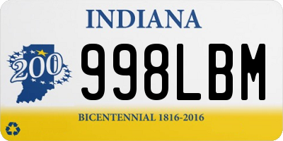 IN license plate 998LBM