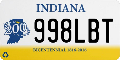 IN license plate 998LBT