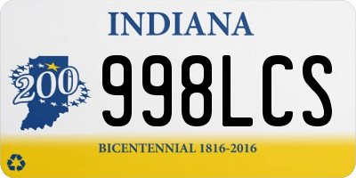 IN license plate 998LCS