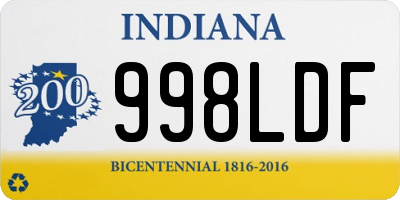 IN license plate 998LDF