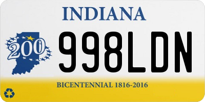 IN license plate 998LDN