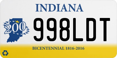 IN license plate 998LDT