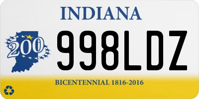 IN license plate 998LDZ