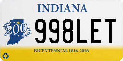 IN license plate 998LET