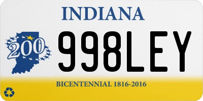 IN license plate 998LEY
