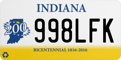 IN license plate 998LFK