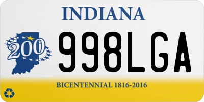IN license plate 998LGA