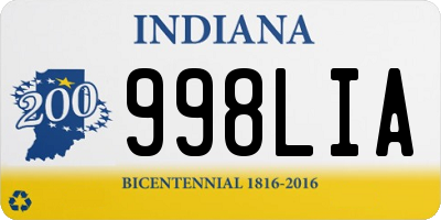 IN license plate 998LIA