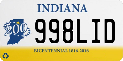 IN license plate 998LID