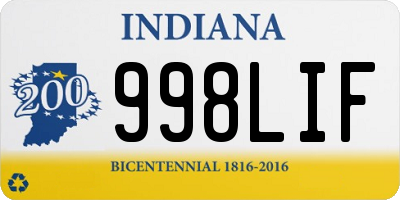 IN license plate 998LIF