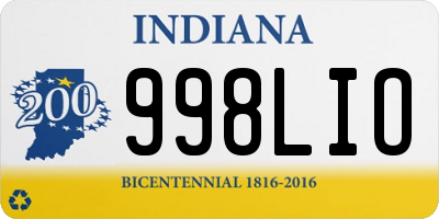 IN license plate 998LIO