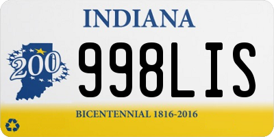 IN license plate 998LIS