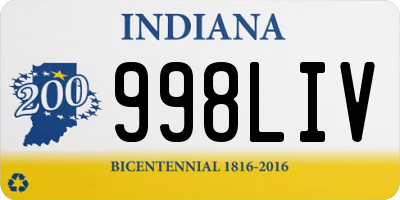 IN license plate 998LIV