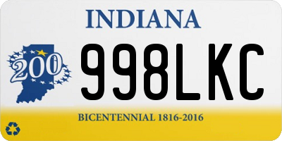 IN license plate 998LKC