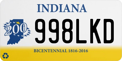 IN license plate 998LKD