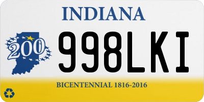 IN license plate 998LKI