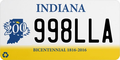 IN license plate 998LLA