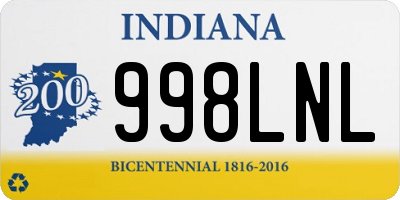 IN license plate 998LNL