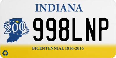 IN license plate 998LNP