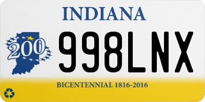 IN license plate 998LNX