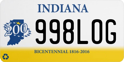 IN license plate 998LOG