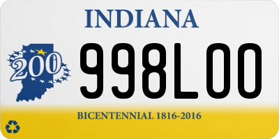 IN license plate 998LOO