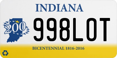 IN license plate 998LOT