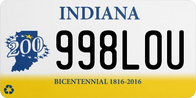 IN license plate 998LOU
