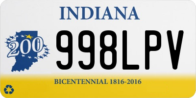 IN license plate 998LPV