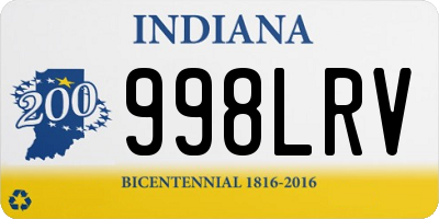 IN license plate 998LRV