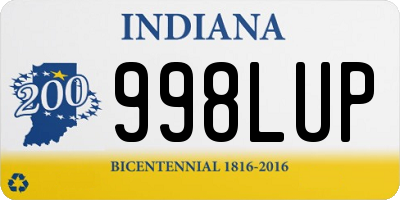 IN license plate 998LUP