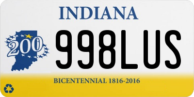 IN license plate 998LUS