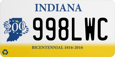 IN license plate 998LWC