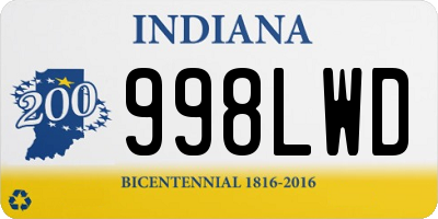 IN license plate 998LWD