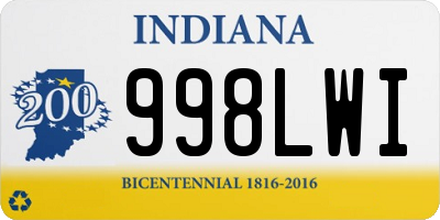 IN license plate 998LWI