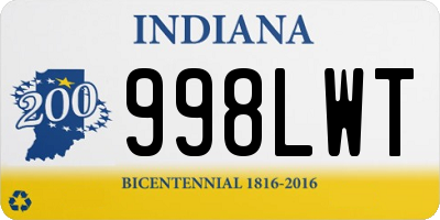 IN license plate 998LWT