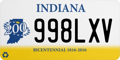 IN license plate 998LXV