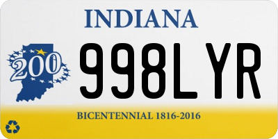 IN license plate 998LYR