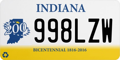 IN license plate 998LZW