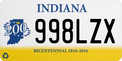 IN license plate 998LZX